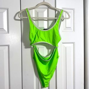 Lime green one piece festival top!